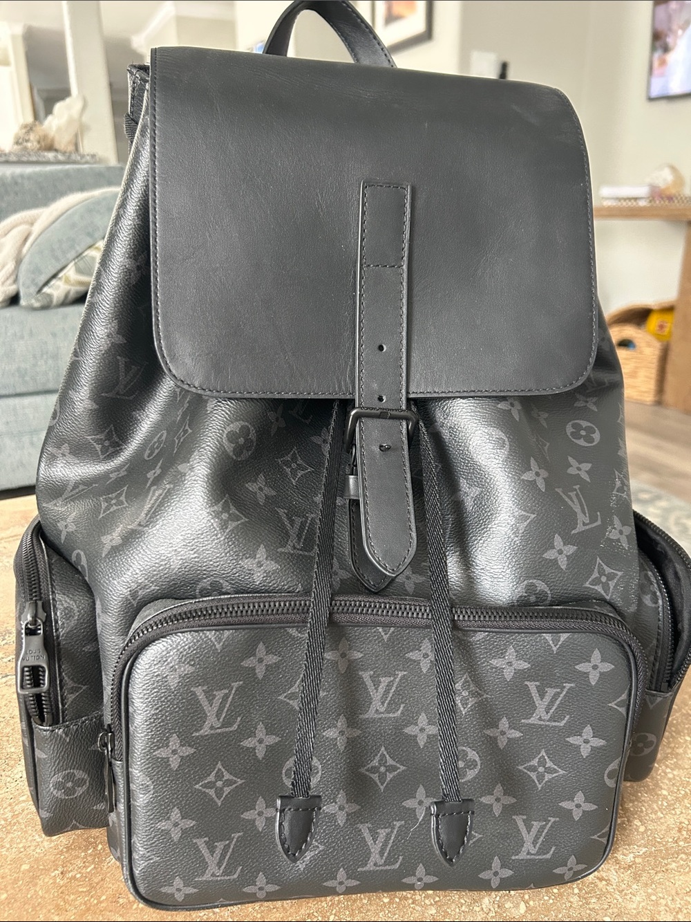 Louis Vuitton Black Monogram eclipse trio backpack